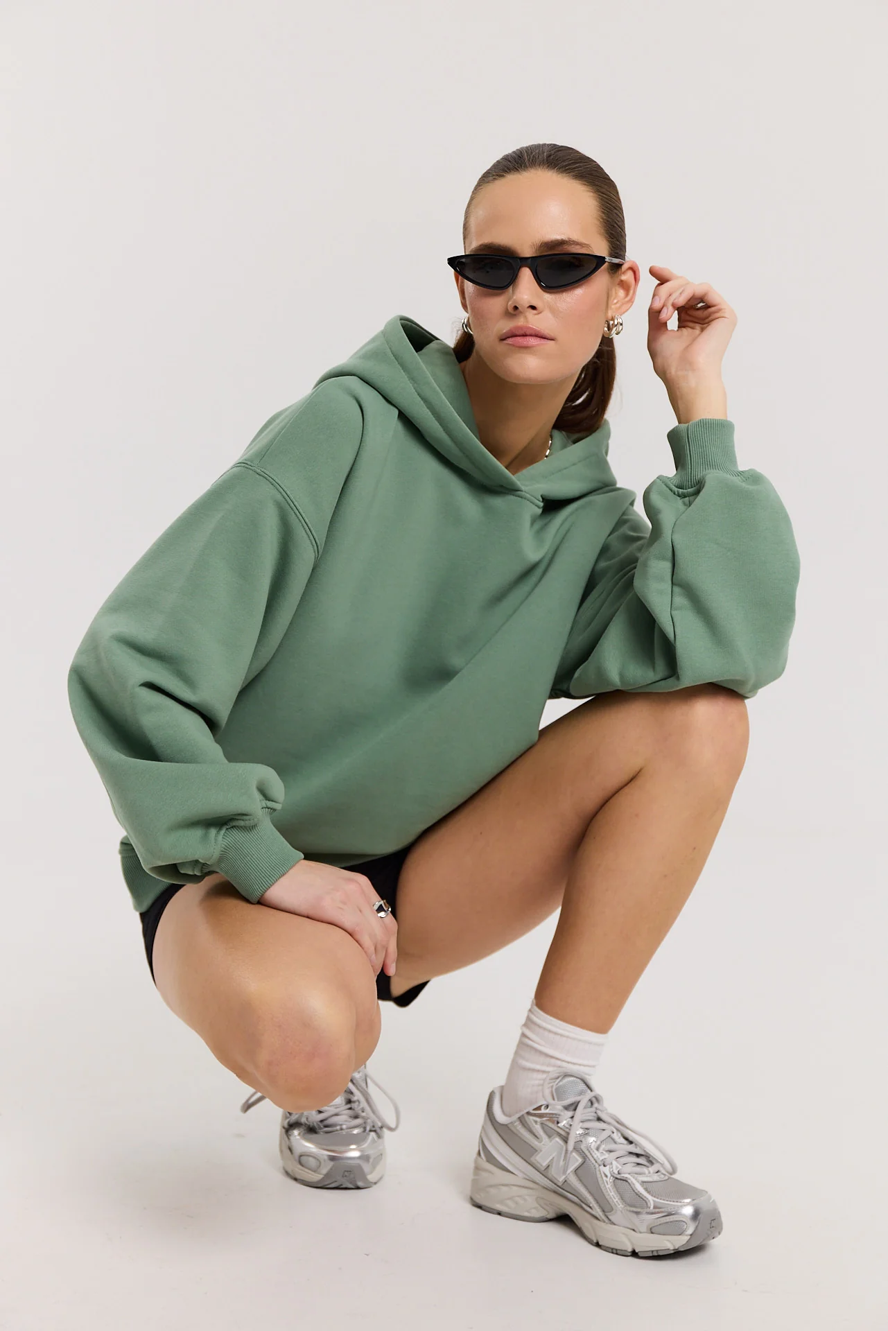 Bluza Boyfriend Hoodie dark matcha - Image 22
