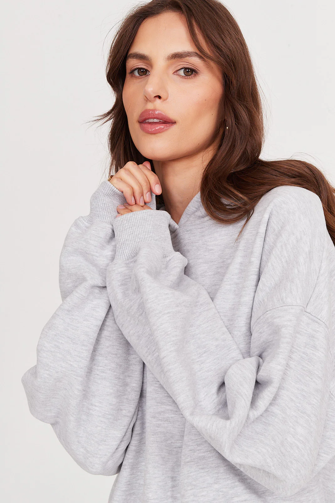 Bluza Boyfriend Hoodie light grey melange - Image 11