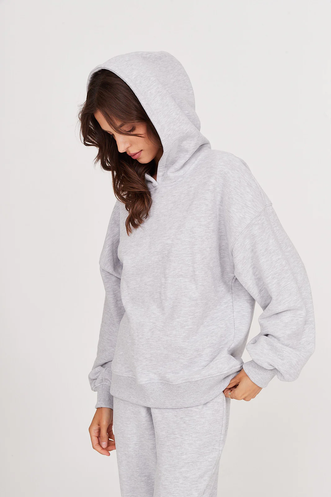 Bluza Boyfriend Hoodie light grey melange - Image 4
