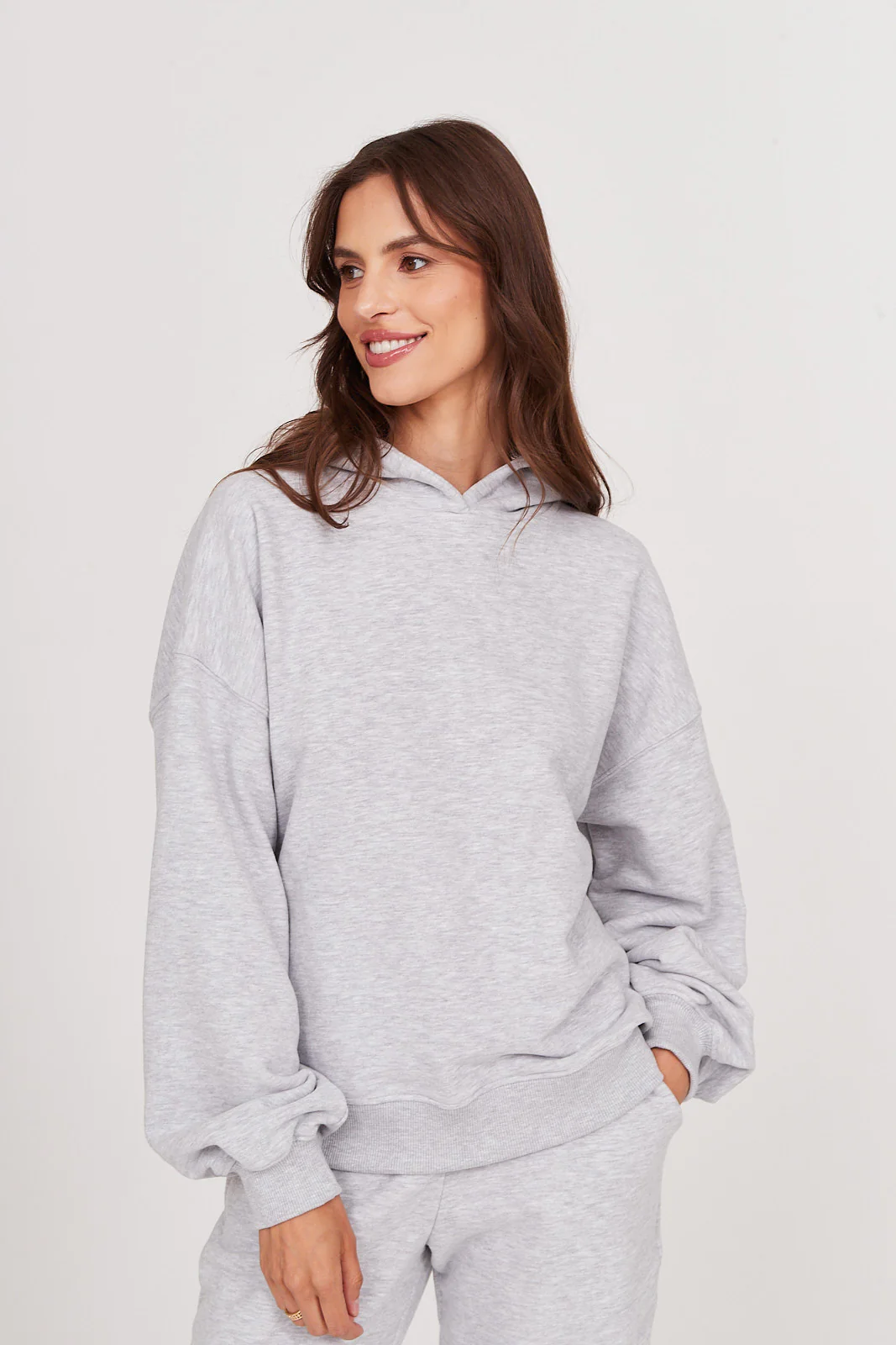 Bluza Boyfriend Hoodie light grey melange - Image 8