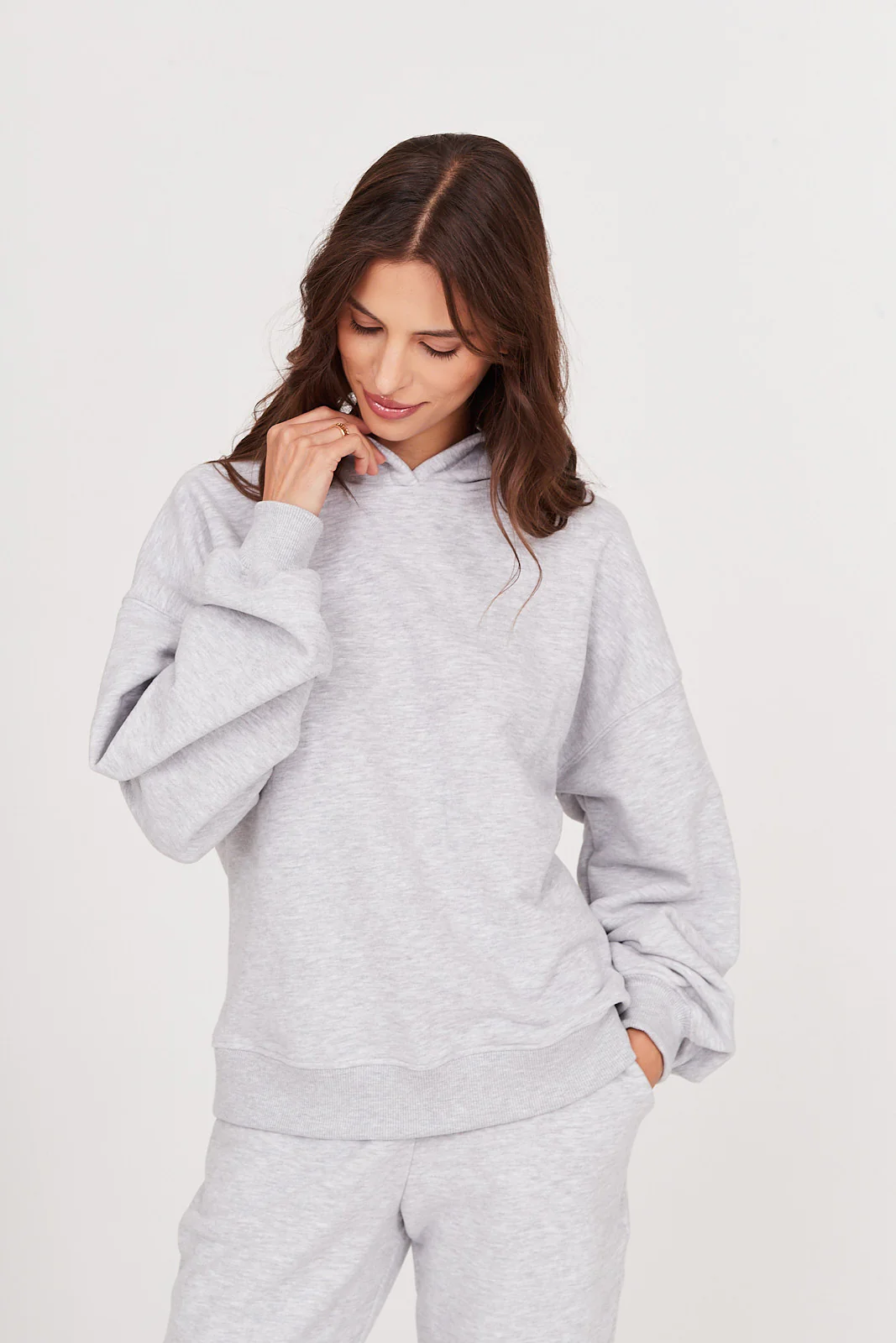 Bluza Boyfriend Hoodie light grey melange - Image 9