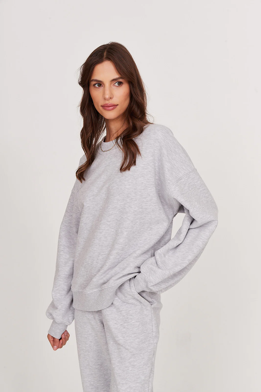 Bluza Boyfriend light grey melange - Image 11