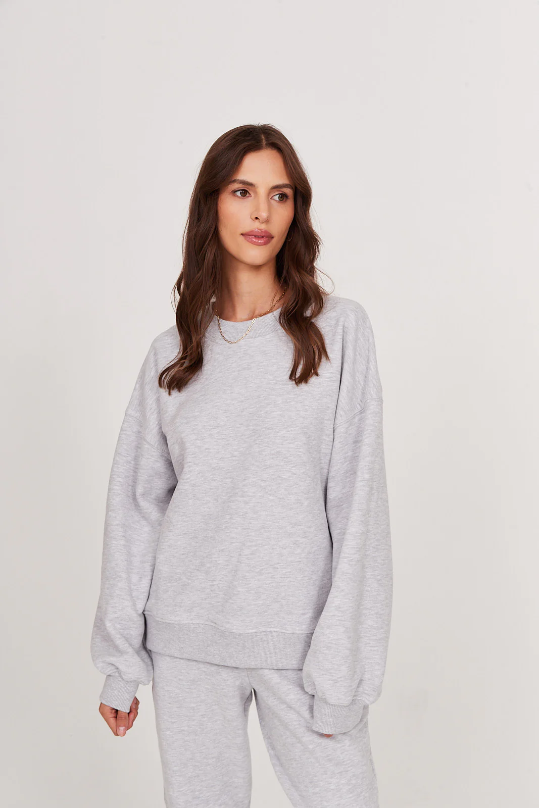 Bluza Boyfriend light grey melange - Image 3