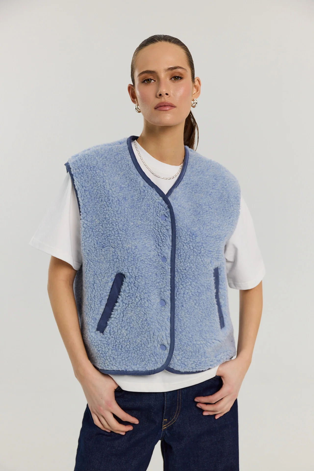 Kamizelka Eliot merino powder blue - Image 10