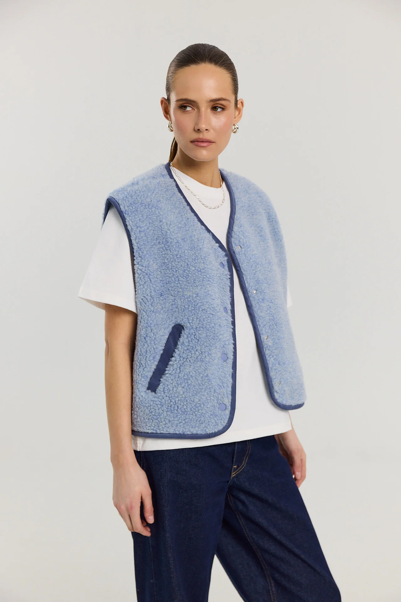 Kamizelka Eliot merino powder blue - Image 3