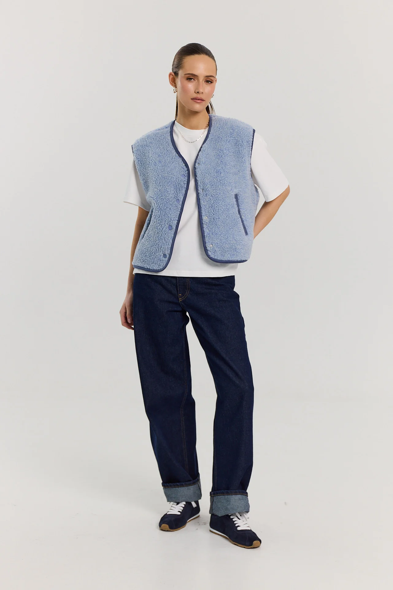 Kamizelka Eliot merino powder blue - Image 6