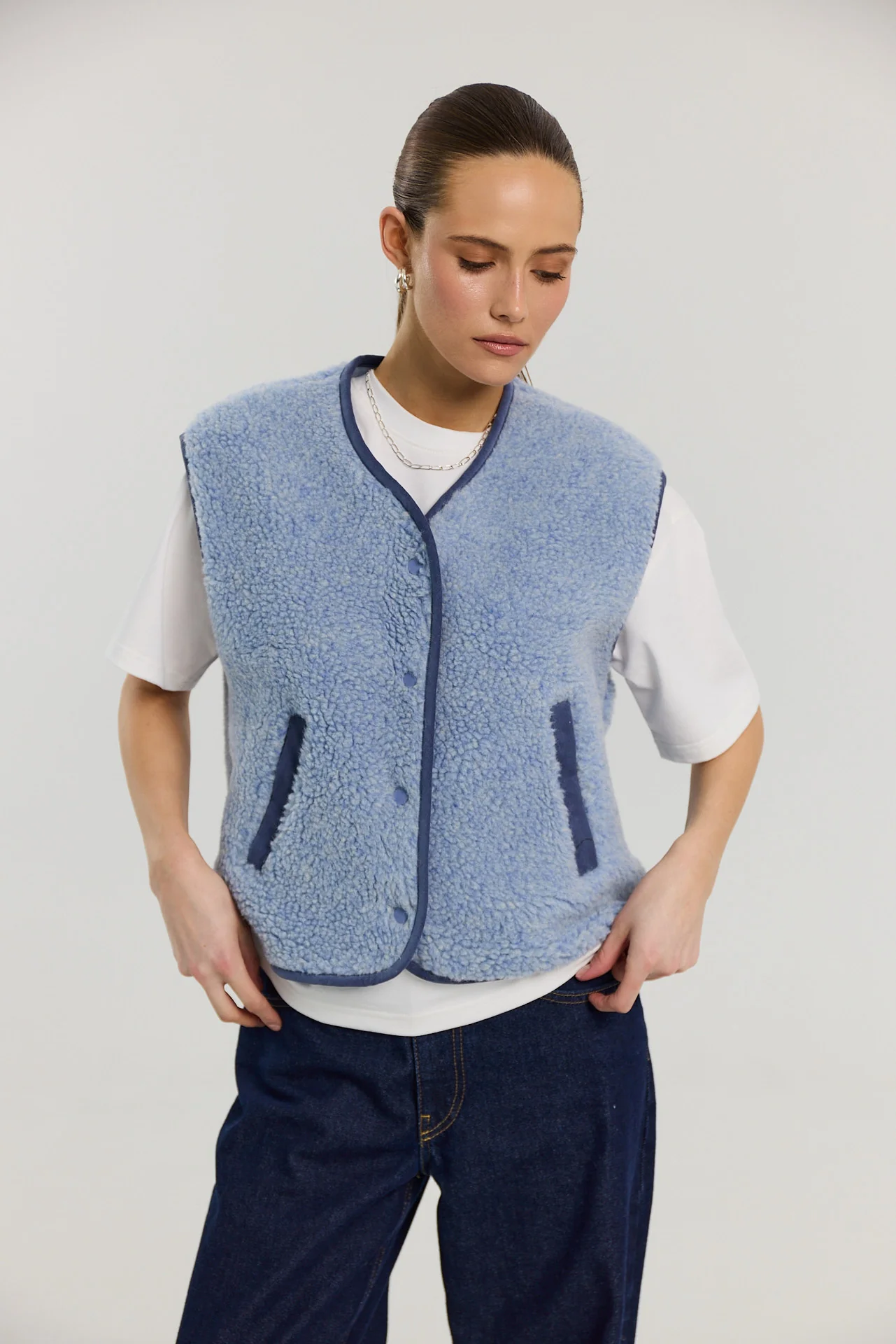 Kamizelka Eliot merino powder blue - Image 8