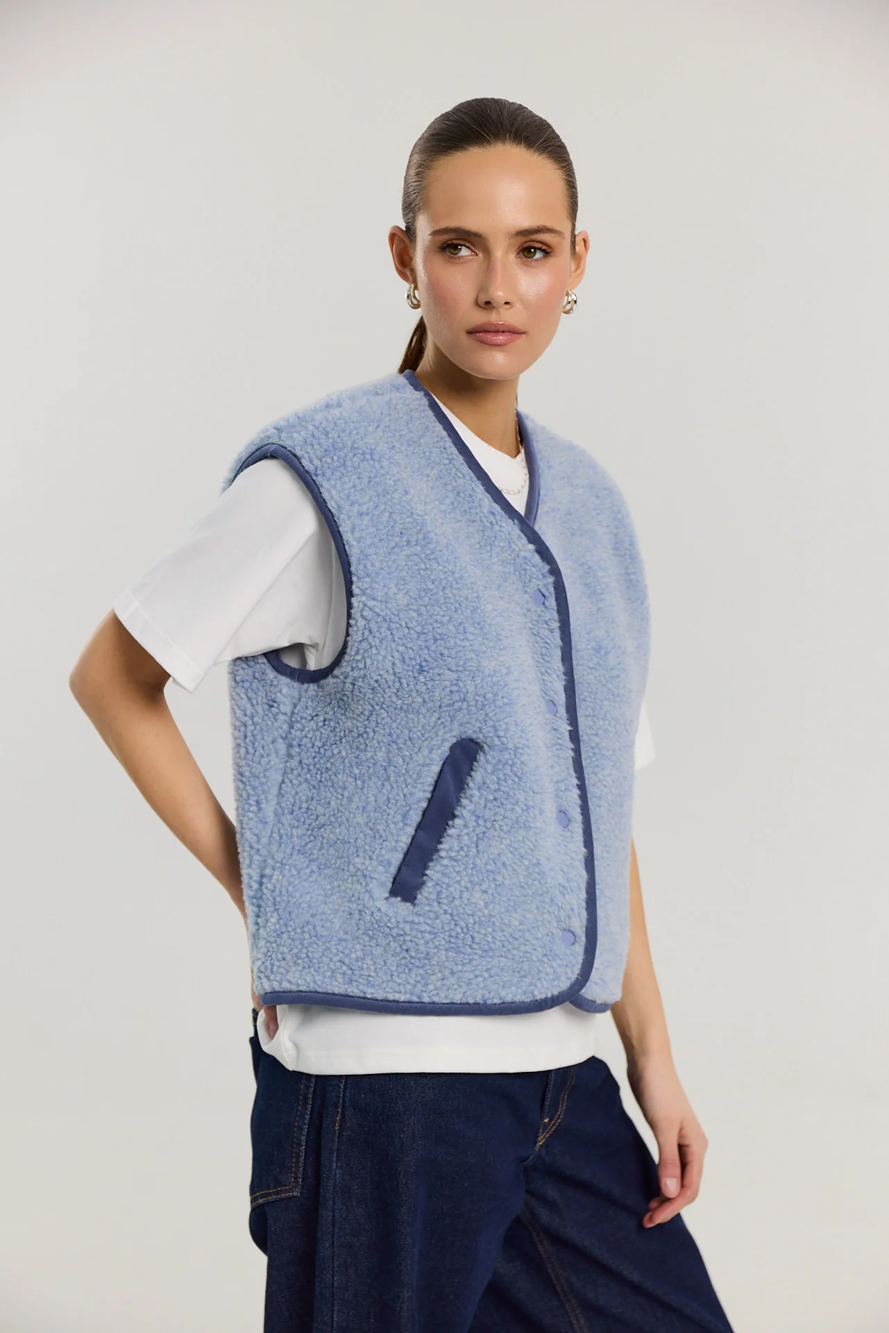 Kamizelka Eliot merino powder blue - Image 9