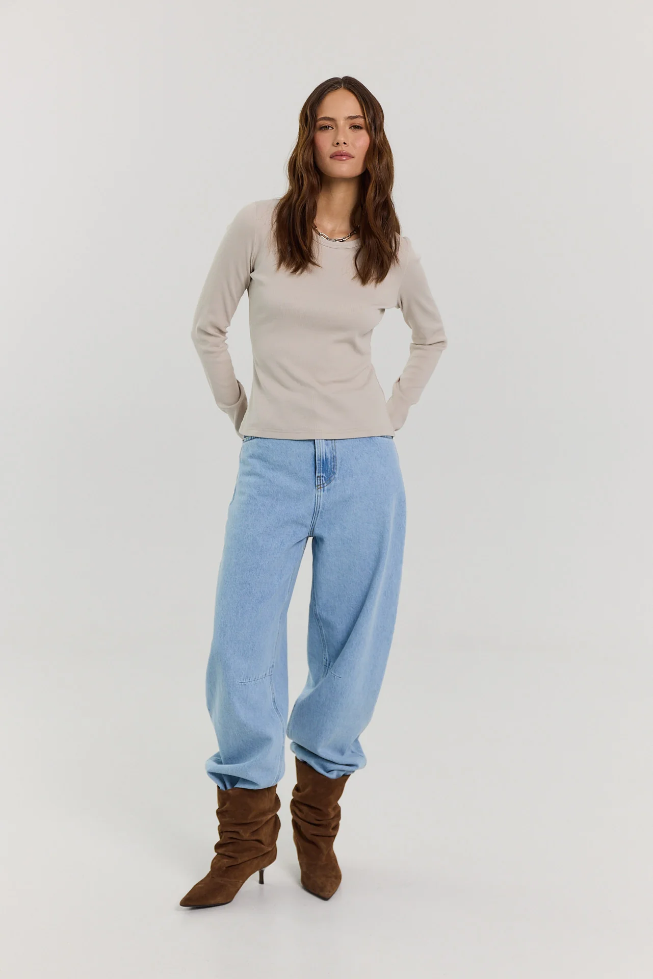 Longsleeve Bamboo taupe - Image 5