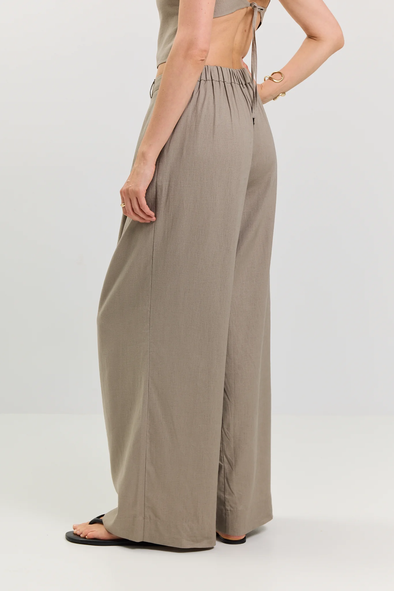 Spodnie Palazzo linen beige - Image 3