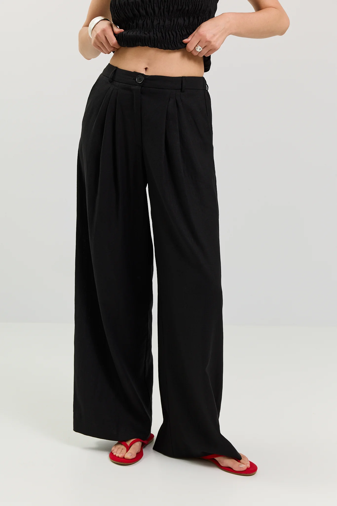 Spodnie Palazzo linen black - Image 3