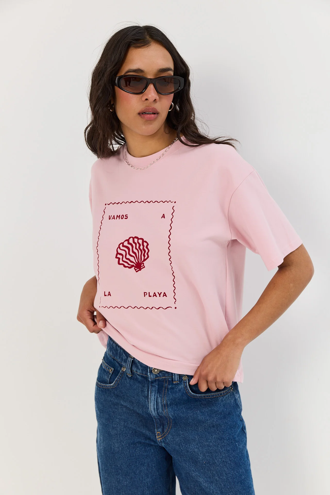 T-shirt Vamos a la playa smoky pink - Image 4
