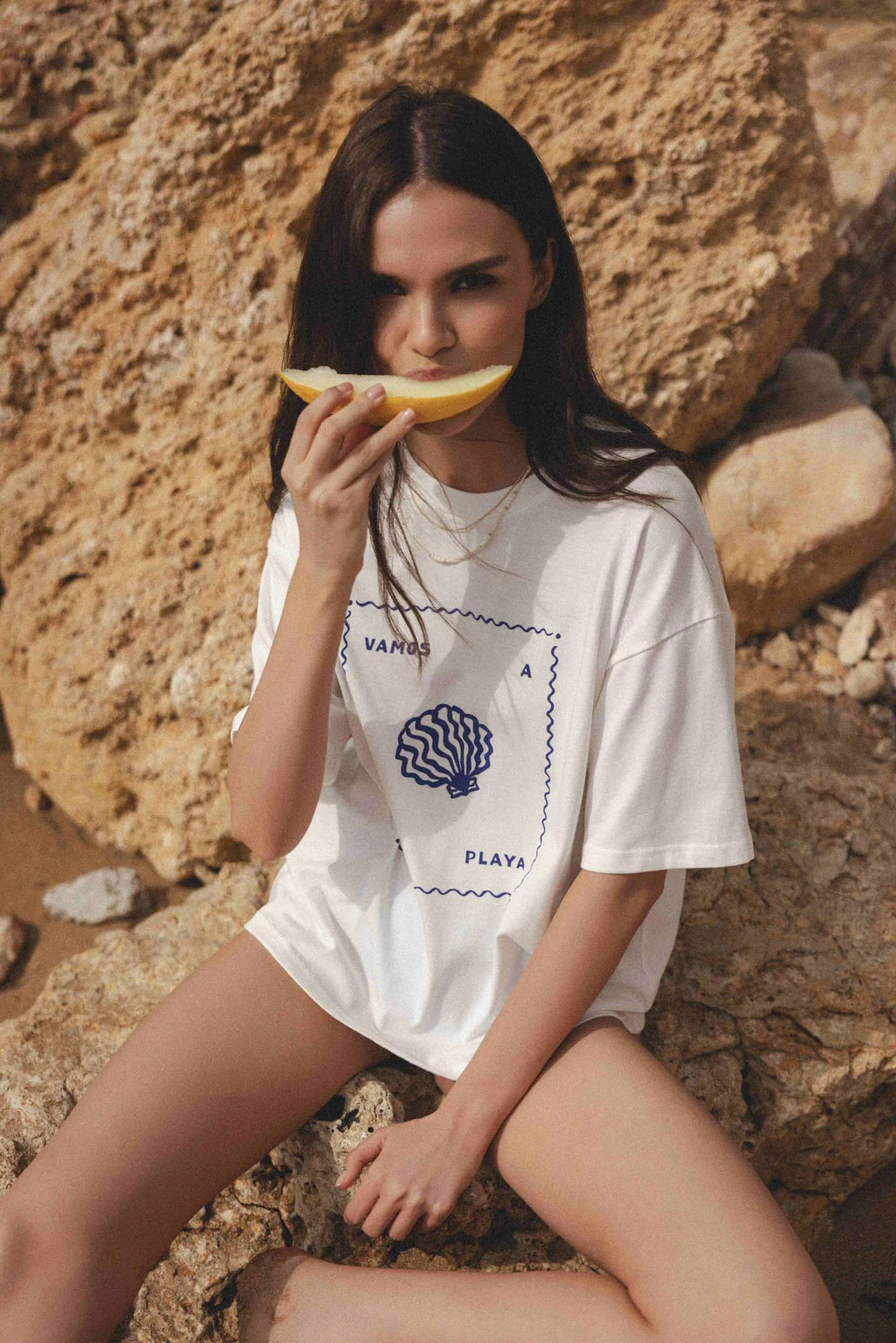 T-shirt Vamos a la playa white